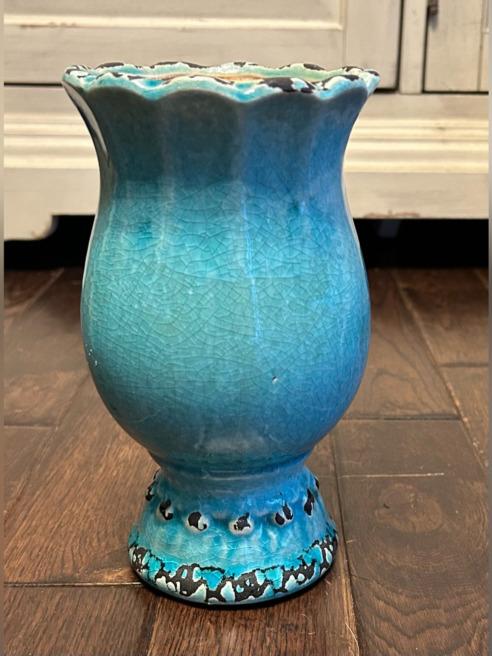 Turquoise Ceramic Decorative Vase - Home Accents